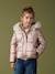 Padded Jacket with Hood & Polar Fleece Lining for Girls anthracite+gold+printed pink 