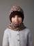 Leopard Beanie + Snood + Gloves Set for Girls printed brown 