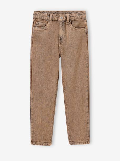 Overdyed Mom Fit Jeans for Girls cappuccino 