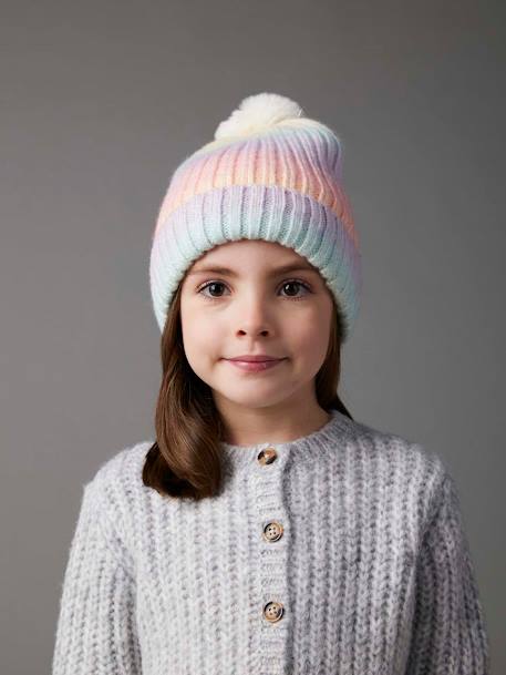 Rainbow Beanie & Snood Set for Girls 6381 