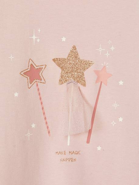 Christmas Special Top with Glittery Magic Wands for Girls rosy 