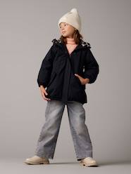 Girls-Hooded Parka with Faux Fur Lining for Girls