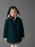 Coat with Hood for Girls emerald green+rosy 