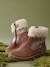 Leather Boots with Fur Lining & Zip, for Girls camel 