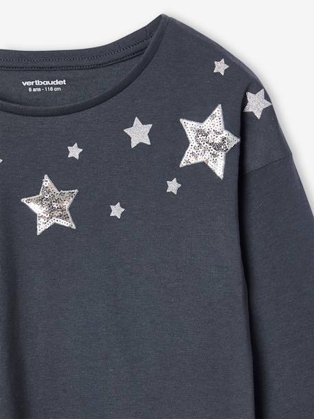 Christmas Special Top with Twinkling Stars for Girls anthracite 