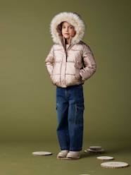 Girls-Padded Jacket with Hood & Polar Fleece Lining for Girls