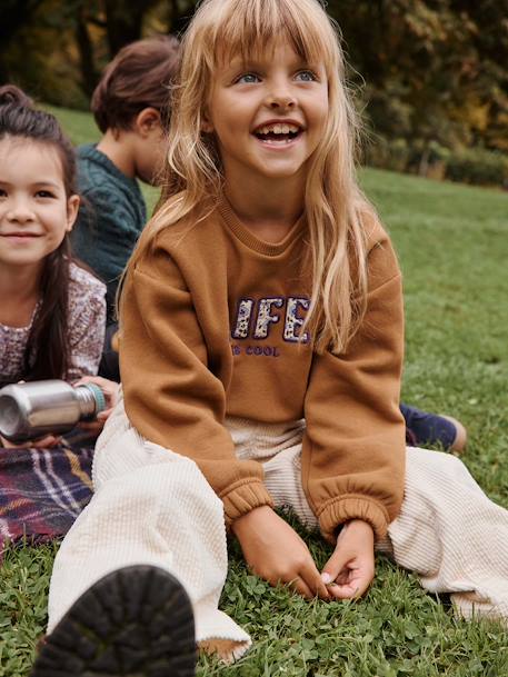 'Life Is Cool' Sweatshirt for Girls bronze 