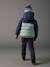 Two-tone Hooded Jacket with Recycled Polyester Padding, for Boys Electric Blue+hazel+sage green 