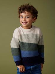 Boys-Cardigans, Jumpers & Sweatshirts-Jumpers-Colourblock Jumper in Lightweight Knit for Boys