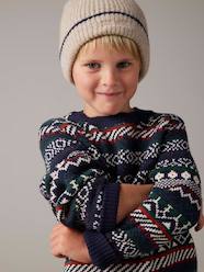 Boys-Cardigans, Jumpers & Sweatshirts-Jumpers-Jacquard Knit Jumper, Round Neckline, for Boys