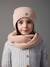 Beanie & Infinity Scarf Set for Girls pale pink 