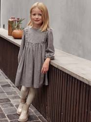 Girls-Dresses-Gingham Dress with Ruffles for Girls