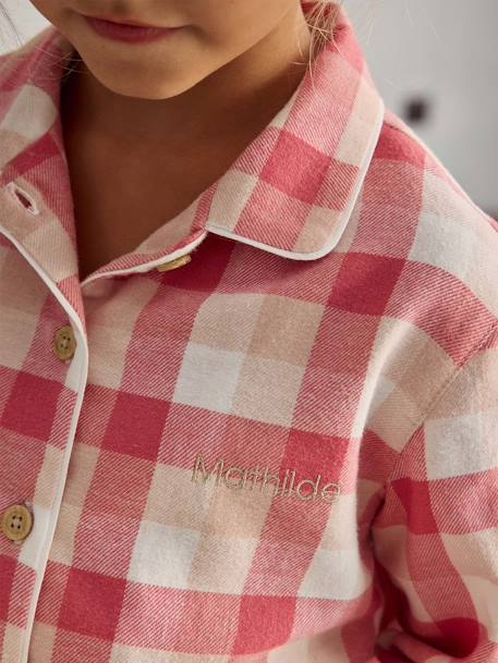 Pyjamas in Chequered Flannel for Girls rose 