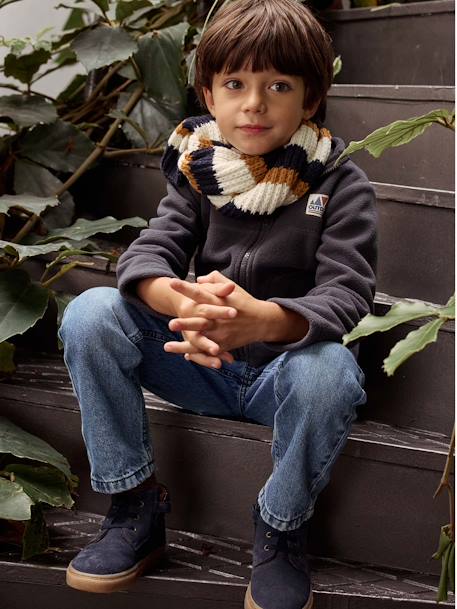 Striped Scarf for Boys navy blue 