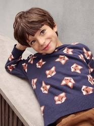 Boys-Cardigans, Jumpers & Sweatshirts-Fun Jacquard Jumper with Foxes for Boys