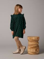 Girls-Dresses-Dress with Ruffles on the Shoulders, in Cotton Gauze