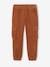 Corduroy Cargo Trousers Lined in Jersey, for Boys cocoa 