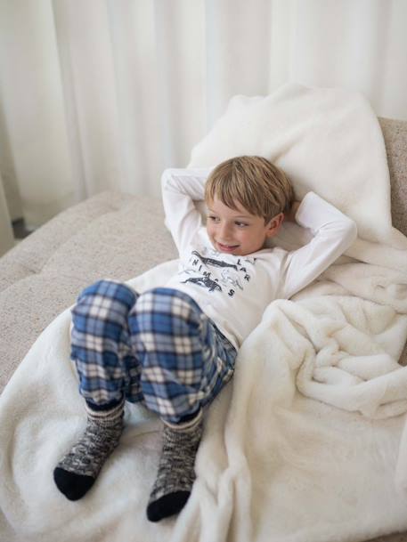 Flannel Pyjamas with Polar Animals, for Boys blue 