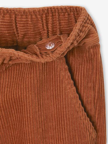 Corduroy Cargo Trousers Lined in Jersey, for Boys cocoa 