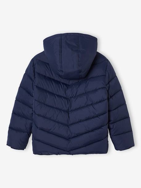 Hooded Ski Jacket, Sherpa Lining, for Boys navy blue 