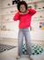 Loose-Fitting Soft Knit Cardigan for Girls marl grey+petrol blue+red+sweet pink 