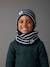 Striped Beanie + Snood + Gloves Set for Boys ink blue 