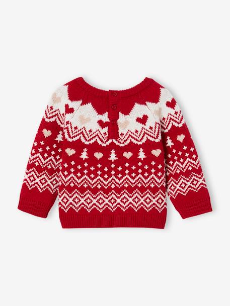 Jacquard Christmas Jumper for Baby Girls red 