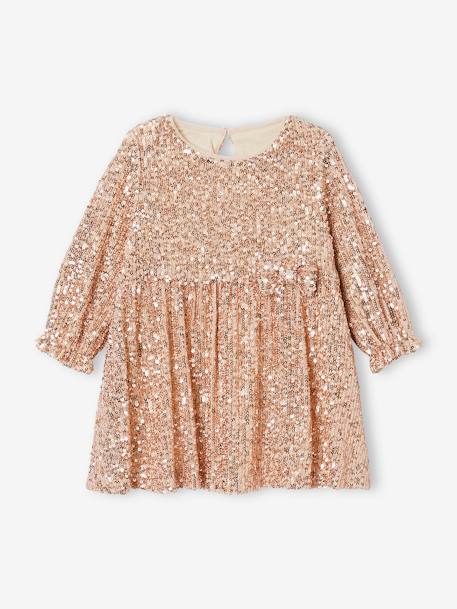 Occasion Wear Dress with Sequins for Babies gold 