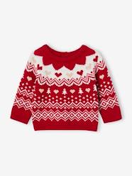 Baby-Jumpers, Cardigans & Sweaters-Jumpers-Jacquard Christmas Jumper for Baby Girls