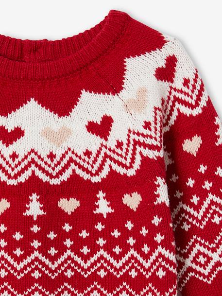 Jacquard Christmas Jumper for Baby Girls red 