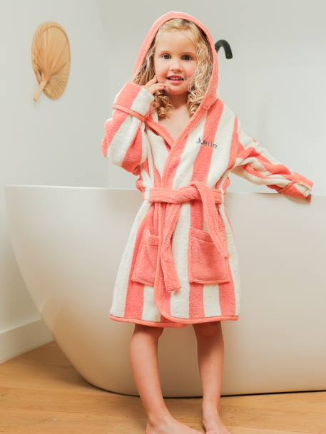 Striped Bathrobe for Children, Transat striped green+striped pink+striped violet+striped yellow 