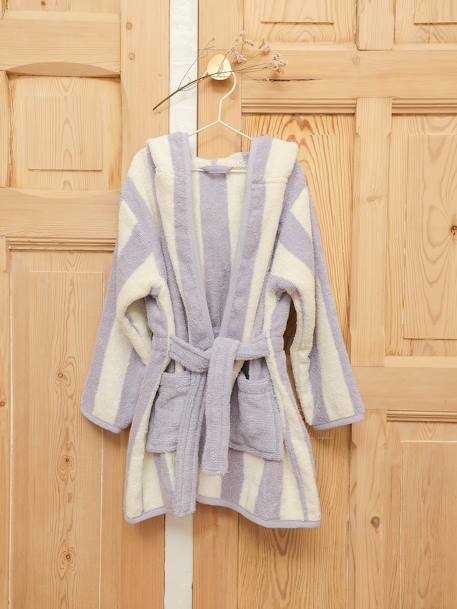 Striped Bathrobe for Children, Transat striped green+striped pink+striped violet+striped yellow 