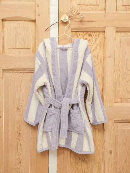 Striped Bathrobe for Children, Transat striped green+striped pink+striped violet+striped yellow 