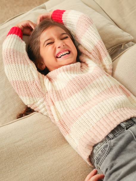 Matchy-Matchy Striped Jumper, Family Capsule Collection, for Girls striped pink 