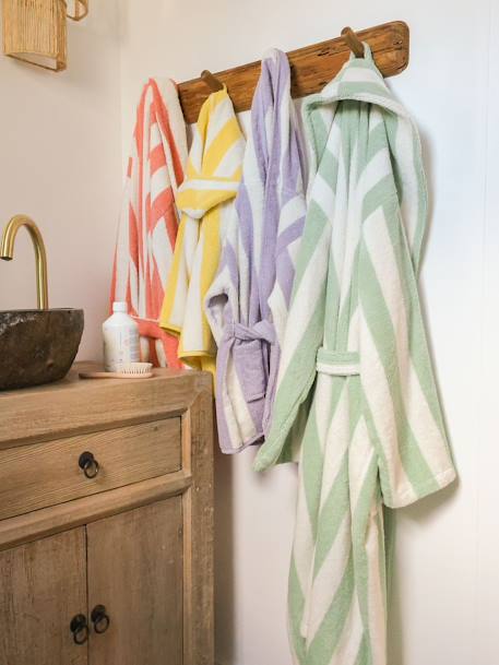 Striped Bathrobe for Children, Transat striped green+striped pink+striped violet+striped yellow 