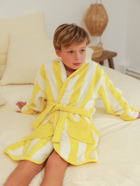 Striped Bathrobe for Children, Transat striped green+striped pink+striped violet+striped yellow 