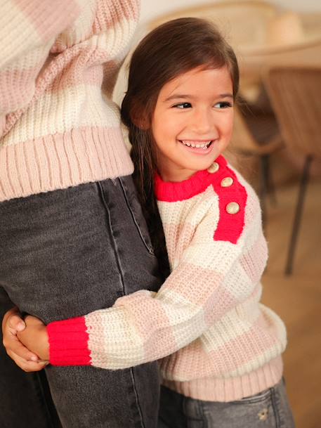 Matchy-Matchy Striped Jumper, Family Capsule Collection, for Girls striped pink 