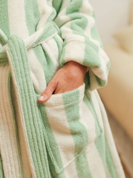 Striped Bathrobe for Children, Transat striped green+striped pink+striped violet+striped yellow 