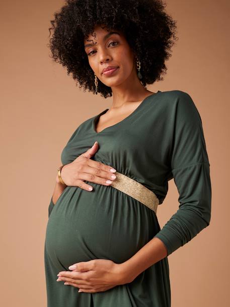 Long Sleeve Dress, Maternity & Nursing Special, FELICINEOR by ENVIE DE FRAISE fir green 