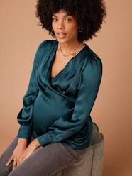 Maternity-Sateen Blouse with Crossover Effect for Maternity, ENVIE DE FRAISE