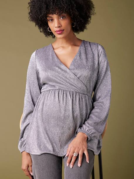 Occasion Wear Blouse-Like Top for Maternity, ENVIE DE FRAISE silver 