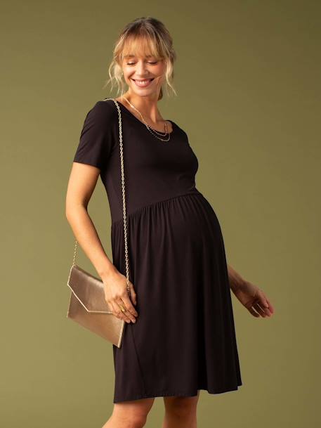 Progressive, 2-in-1 Dress with Front/Back Sequinned Top for Maternity black 