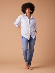 Maternity-Blouses, Shirts & Tunics-Striped Shirt in Organic Cotton, Maternity & Nursing Special, ENVIE DE FRAISE