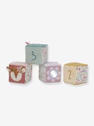 Toys-Set of 4 soft cubes - Flowers & Butterflies - LITTLE DUTCH