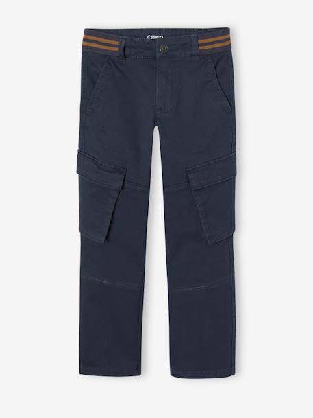 MEDIUM Hip MorphologiK Straight Leg Cargo Trousers for Boys bronze+night blue 