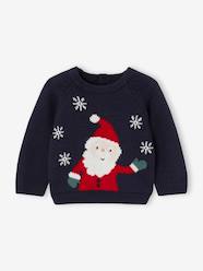 Baby-Jumpers, Cardigans & Sweaters-Jacquard Father Christmas Jumper for Babies