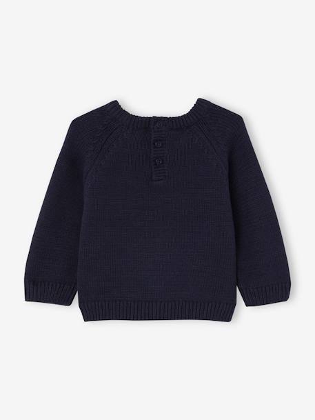 Jacquard Father Christmas Jumper for Babies navy blue 