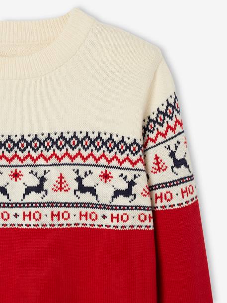 Jacquard Knit Christmas Jumper for Adults, Family Capsule Collection navy blue+red 