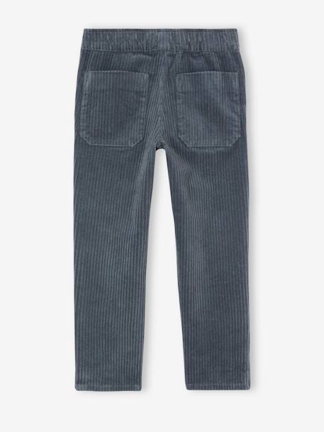 Corduroy Trousers, Easy to Slip On, for Boys fir green+slate blue 