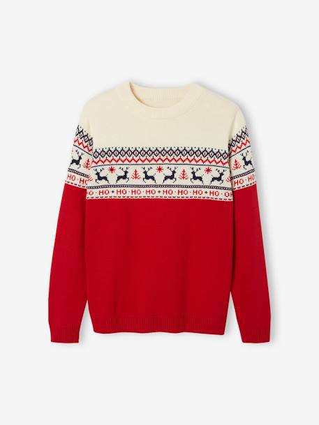 Jacquard Knit Christmas Jumper for Adults, Family Capsule Collection navy blue+red 